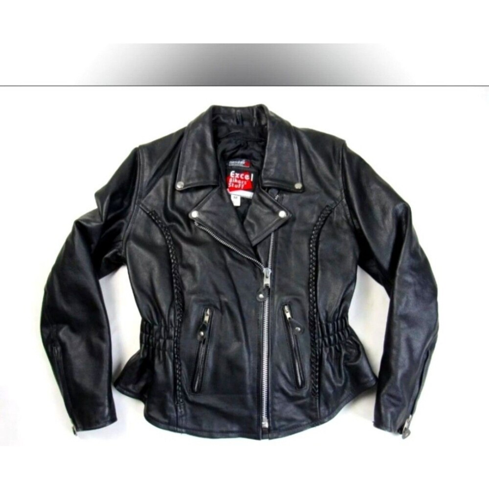 Vintage Black Leather M Biker Jacket 3M Thinsulate Zip Liner 2XL FREE SHIPPING